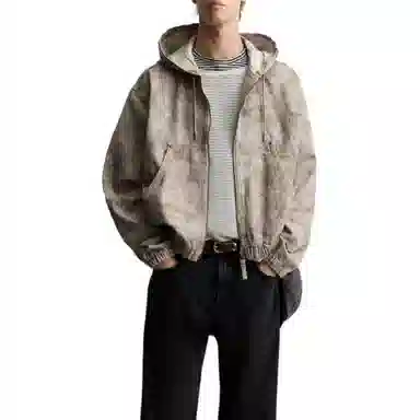 ZARA Casual Hoodie Washed Jacket
