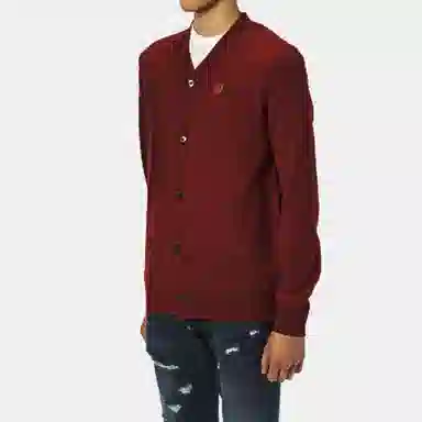 CDG Play Burgundy Cardigan