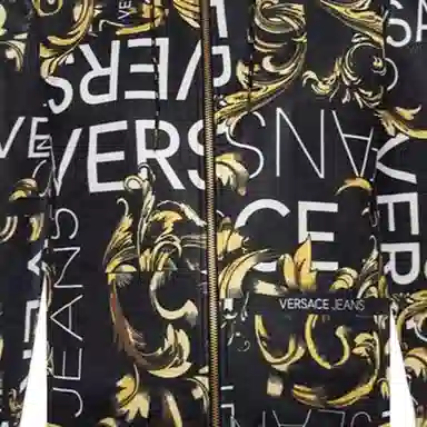 Versace Jeans Couture Letter Print Hoodie Black