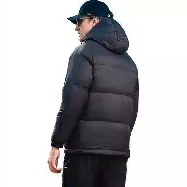 鸭鸭 极寒户外系列 中青年纯色韩版休闲基础百搭短款连帽加厚保暖运动面包羽绒服 男款