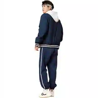 乔丹 运动生活系列 休闲撞色保暖棉服 男款 星夜蓝
