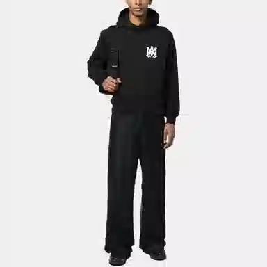 AMIRI Letter Print Hoodie Black