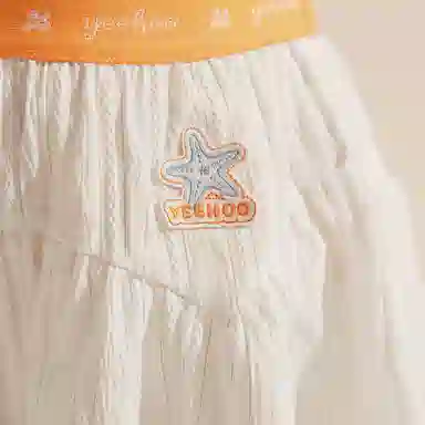 英氏 轻薄透气舒适儿童短裤 儿童款 金线素白