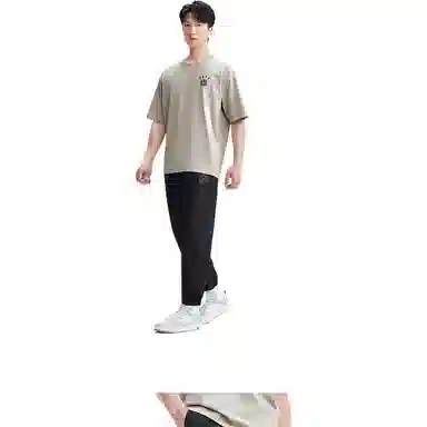 特步 篮球系列 纯色中腰舒适透气百搭九分束脚针织运动裤 男款 正黑色
