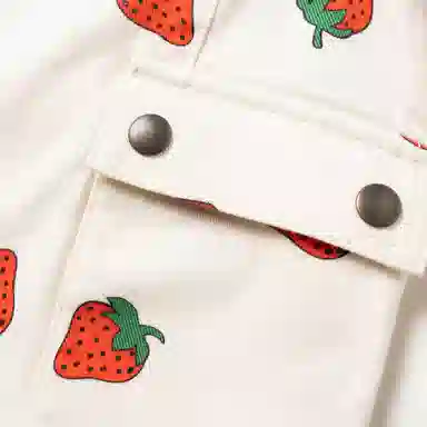 GUCCI Strawberry Print Cotton Twill Short
