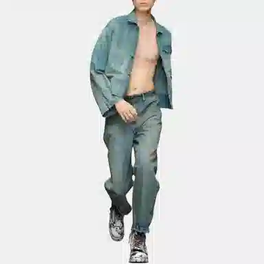 Maison Margiela High Waist Distressed Jeans Blue