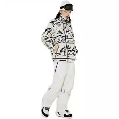 中国李宁 阿勒泰岩画元素开衫摇粒绒卫衣 男女同款 淡古黄满印