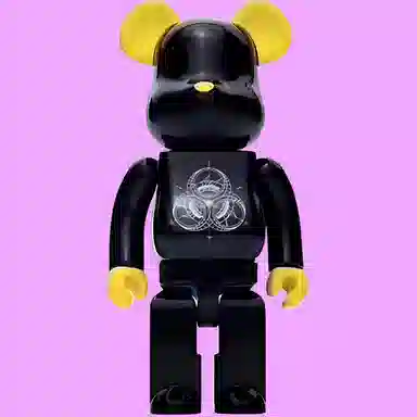 BE@RBRICK x Fragment Design INNERSECT 2018 Black Yellow 100% 7cm