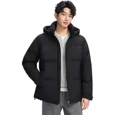 鸭鸭 冬日加厚连帽可拆卸面包服羽绒服 男女同款