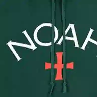 NOAH Core Logo Hoodie Forest Green Logo