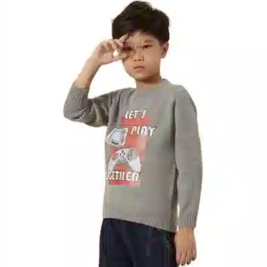 儿童款 恒源祥 打底加厚针织印花保暖毛衣