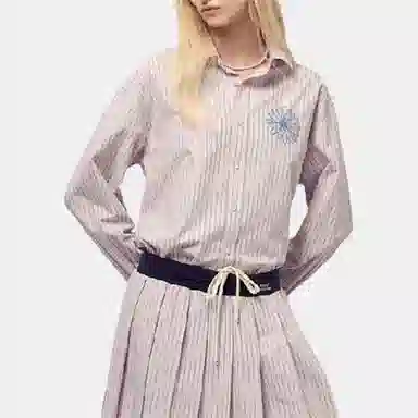 MARDI MERCREDI FW25 COTTON SHIRT STRIPE_PINK BLUE