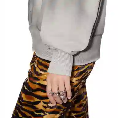 Acne Studios SS22 Tiger Print Crewneck Sweatshirt Gray