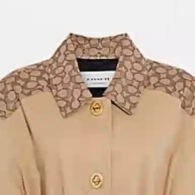 COACH FW23 Twist Lock Trench Coat Khaki