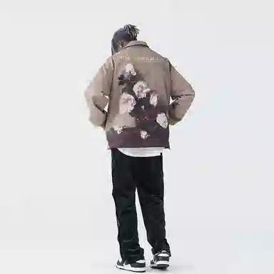 HARSH AND CRUEL Floral Vintage Letter Print Jacket