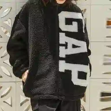 GAP Logo Print Jacket Black