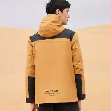 探路者 撞色拉链连帽冲锋衣 男款