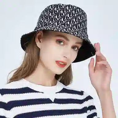 春夏新品洋气百搭法式高级感提花渔夫帽情侣防晒遮阳大檐帽