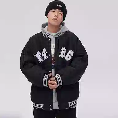 F426 Quilted Logo Baseball Jacket