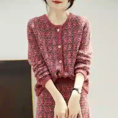 【dme】 小香风经典裙装套装 女款 瑰丽红