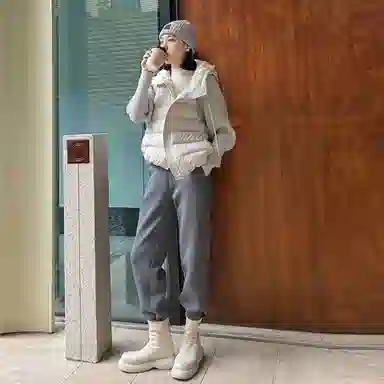 美洋 纯色高腰直筒休闲裤 女款