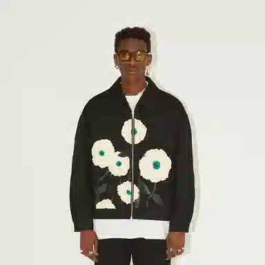 EMPTY REFERENCE Floral Print Jacket Black