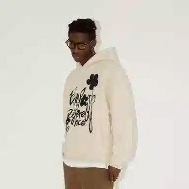 EMPTY REFERENCE Ink Flower Hoodie Cream