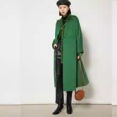 美洋 拼贴纯色高腰直筒长裤 女款