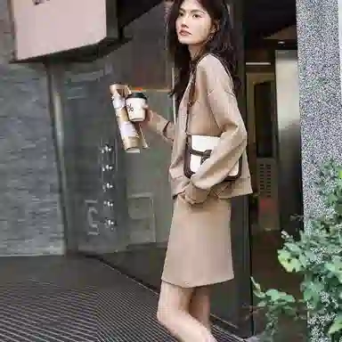 【dme】 宽松休闲卫衣纯色半身下装裙装套装 女款