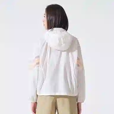 探路者 条纹拼色户外宽松连帽防晒衣 女款