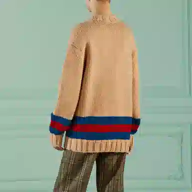 Gucci V-Neck Knit Sweater Brown