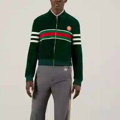 Gucci x adidas Striped Zip Jacket Green
