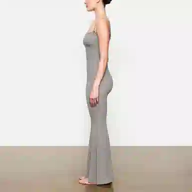 SKIMS Soft Lounge Long Slip Dress Heather Grey