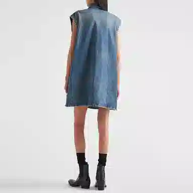 Prada SS23 Denim Vest Classic Triangle Logo