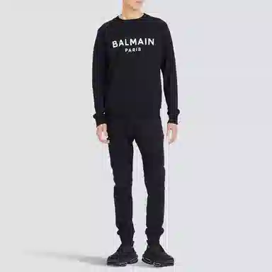 Balmain Logo Crewneck Sweatshirt Black