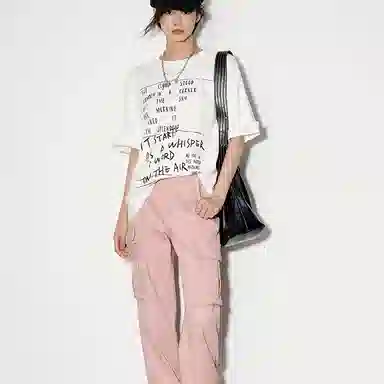 美洋 高腰直筒牛仔裤 女款 粉色