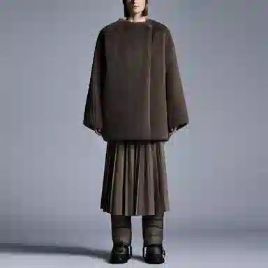 Moncler Genius FW21 Asymmetric Button Down Jacket Mud Brown