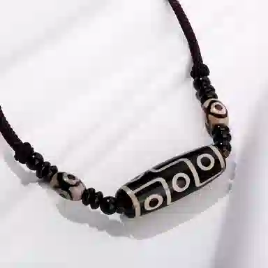 周百福 九眼天珠 古风挂绳运珠本命年生肖守护神 招财转运吉祥平安国潮新中式 玛瑙 项链 男女同款情侣款