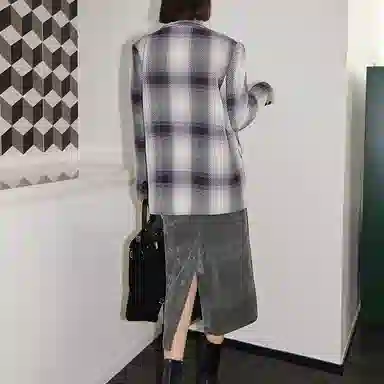 美洋 灯芯绒开叉休闲长裙 陨石灰