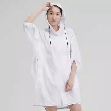 探路者 花卉印花轻薄中长款连帽皮肤衣 女款