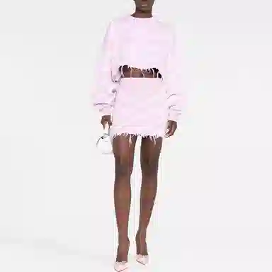 Vetements Logo Jacquard Skirt Pink