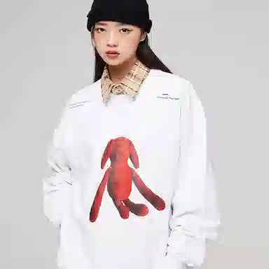 ROARINGWILD AW21 3D Rabbit Crewneck Sweatshirt White