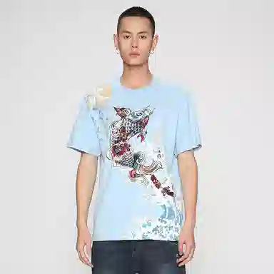 oniarai SS22 Blue Carp Embroidered T-Shirt