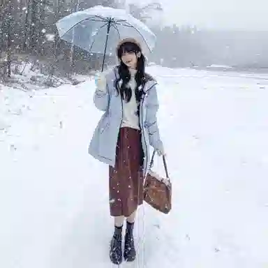 小镇姗姗 纯色高领套头针织衫 女款