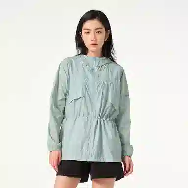 探路者 户外旅行光变印花连帽防晒衣 女款