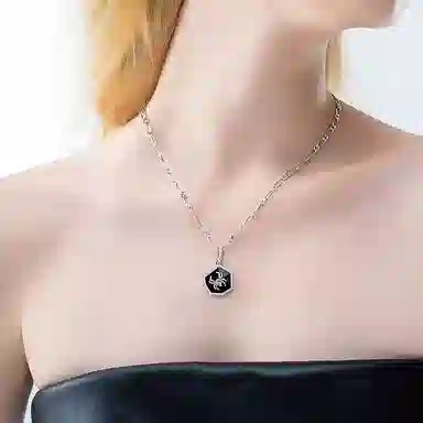 名工 欲念系列蜘蛛项链黑曜石吊坠小众轻奢配饰高级感个性时尚锁骨链礼物