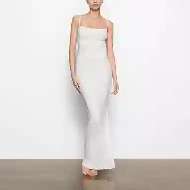 SKIMS Soft Lounge Long Slip Dress Marble