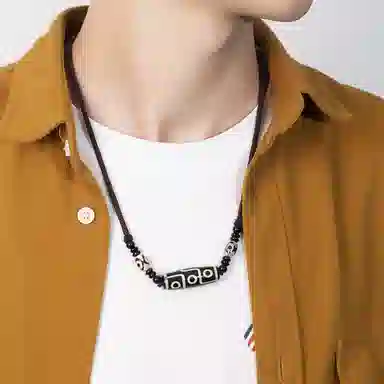 周百福 九眼天珠 古风挂绳运珠本命年生肖守护神 招财转运吉祥平安国潮新中式 玛瑙 项链 男女同款情侣款