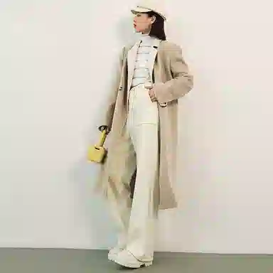 美洋 纯色高腰系带阔腿长裤 女款