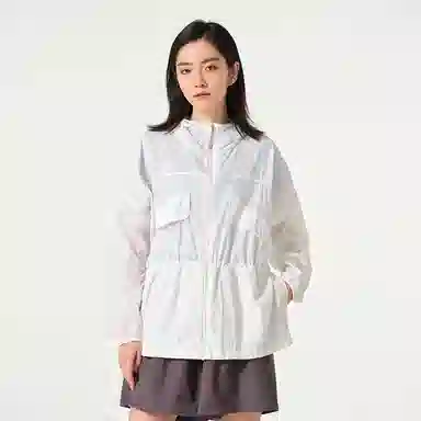 探路者 户外旅行光变印花连帽防晒衣 女款